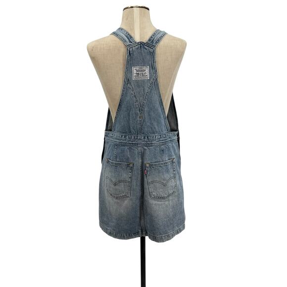 Levi's Norah Skirtall Dress Overall Mini Cotton Denim Blue Size XS - Picture 9 of 16